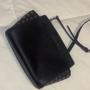 Michael Kors Black Crossbody Bag with Metal Accents